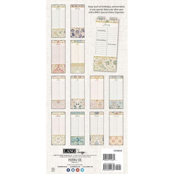 LANG Patina Vie Special Dates Organizer (1370010)
