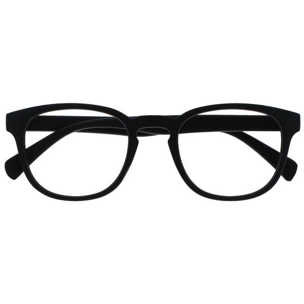 OPULIZE Pop Reading Glasses Fun Round Matt Frame Black Spring Hinges Scratch Resistant Mens Womens R2-1 +1.50