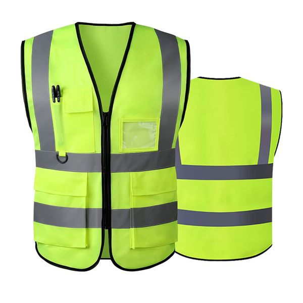 Tydon Guardian Reflective Safety Vest for Women Men High Visibility Security With Pocket Zipper Front Meet ANSI/ISEA Standard