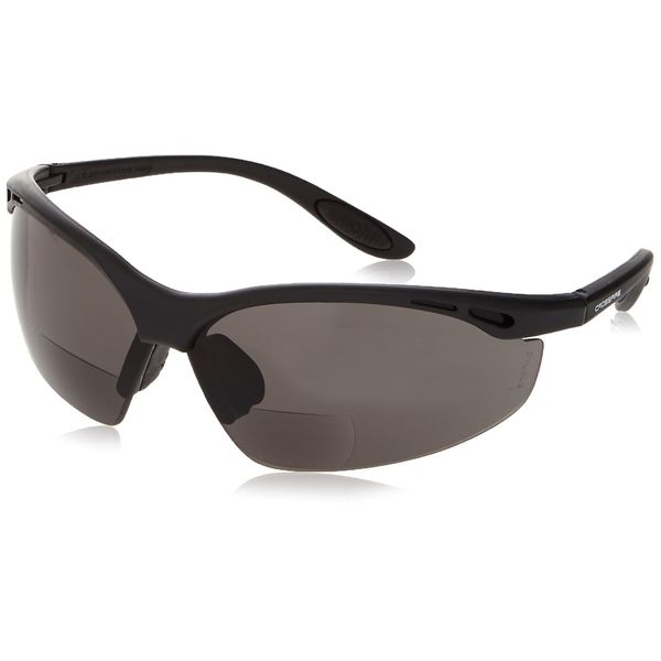 Crossfire 12120 Talon Bi-Focal Reader Safety Glasses 2.0 Diopter Smoke Lens - Matte Black Frame