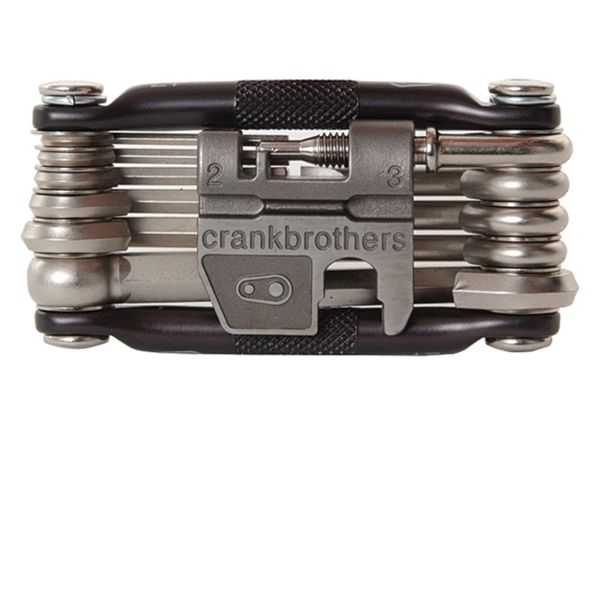 Crankbrothers Multi Tool M 17 Bike Tool - MTB Multi-Tool Nickel - 17 bicycle tools (17 in 1 tool), ergonomic and lightweight
