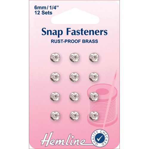 Sew On Snap Fasteners 6mm: Nickel/Silver