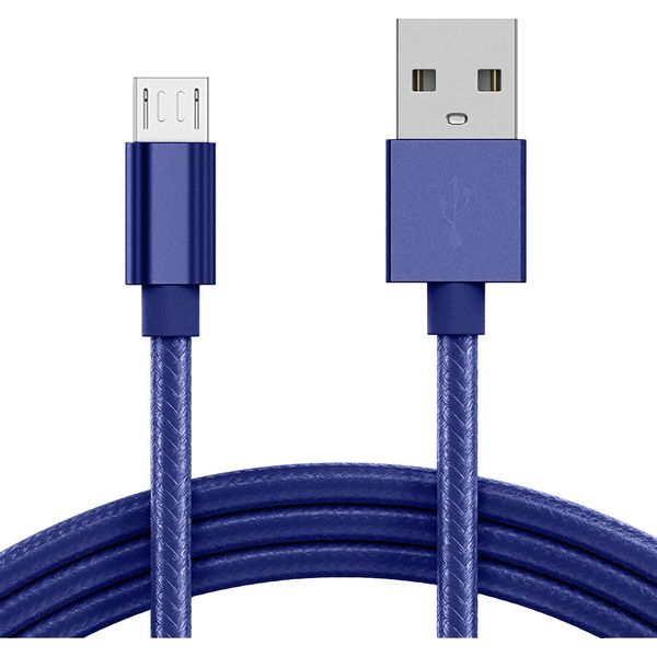 KP TECHNOLOGY [2m] Fast Charging Cable for Motorola Moto G8 / G8 Power Lite / E5 / E6 / E6s / E6 Plus / E7 / E7 Plus / E5 Plus Play / G6 / G6 Play / E4 /E4 Plus / G5 Plus (Micro USB) (BLUE)