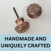 Antique Copper Hammered Knob & Cup Handle Cabinet - Drawer Pull Door Knob Kitchen Replacement Knob (Knob)