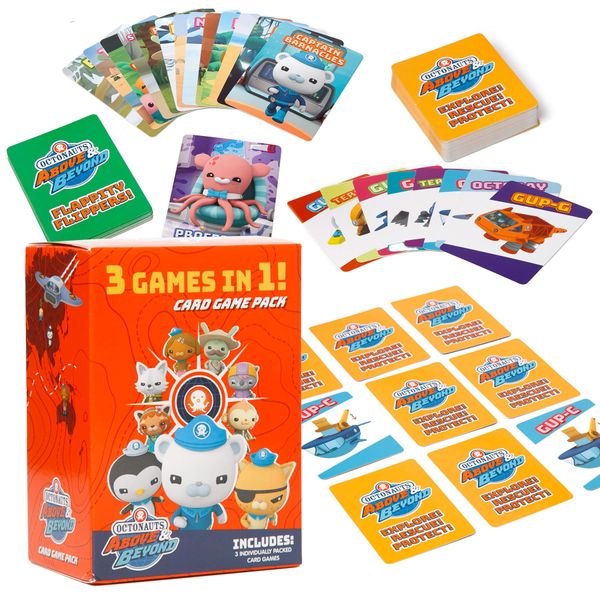 Octonauts Kids Classic Card Games - Memory Game, Go Fish & Old Maid - Fun Family Game for Boys and Girls - Octonauts Party Game Toys - Family Game Night – Three Games Total - Easter Basket Stuffer