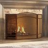 Wrought Iron 3 Panel Fireplace Screen 48" x 29" Spark Guard Brushed Copper