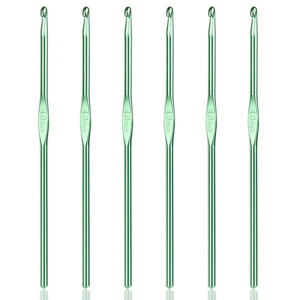 Katech 6pcs Crochet Hooks Set, 4mm Aluminum Crochet Hooks Knitting Needles for Beginners Crocheting Craft Yarn, Crochet Hook Great for Group Crocheting Like Classes, Clubs, Family