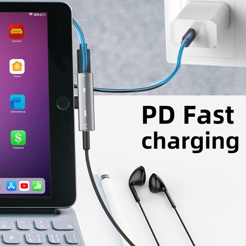 2 in 1 USB C to 3.5mm Headphone Audio and Charger Adapter Support with iPhone 16 15 Pro Max Plus, Galaxy S24 S23 S22, Pixel 9 8 7