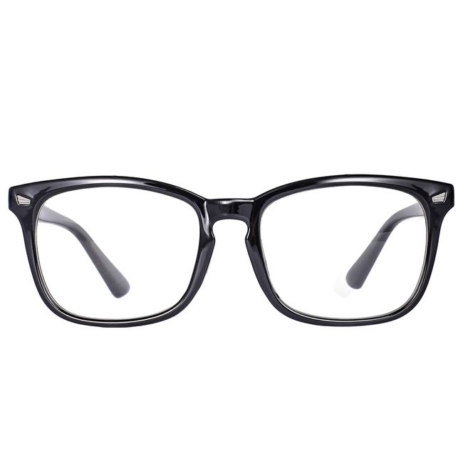 MAXJULI Blue Light Blocking Glasses,Computer Reading/Gaming/TV/Phones Glasses for Women Men(Shiny Black)