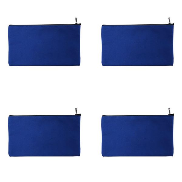 Mcoser 5Pcs Blue Canvas Zipper Bags,Organizer Canvas Pouch,Colorful Canvas Pen Pouch, for Cosmetic Organizer,Make Up Bag,Student Pencil Case 12cm*21cm