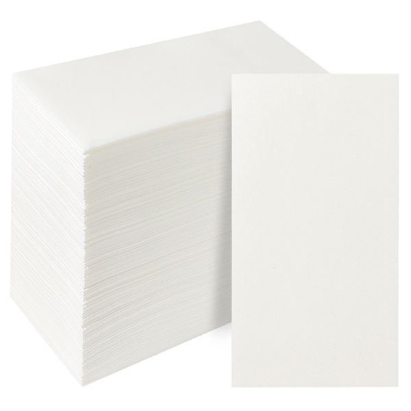 PEACHICHA 100 Pack Luxury White Paper Napkins,Disposable Dinner Napkins, Disposable Linen Feel Paper Napkins for Wedding Parties Christmas 20 * 40 cm