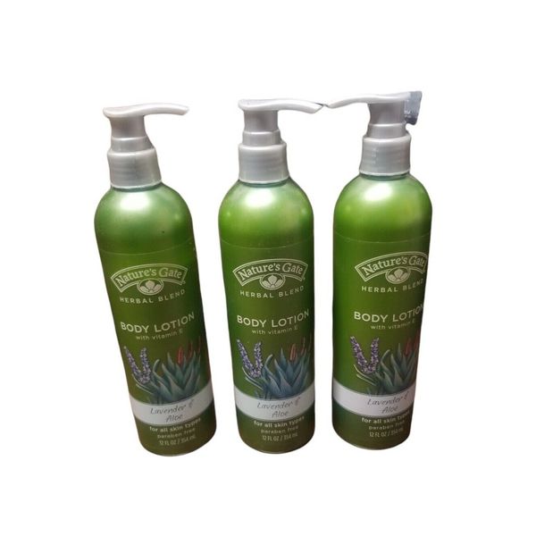 Nature's Gate Hydrating Body Lotion  Lavender & Aloe Lot X 3 pump bottle rare
