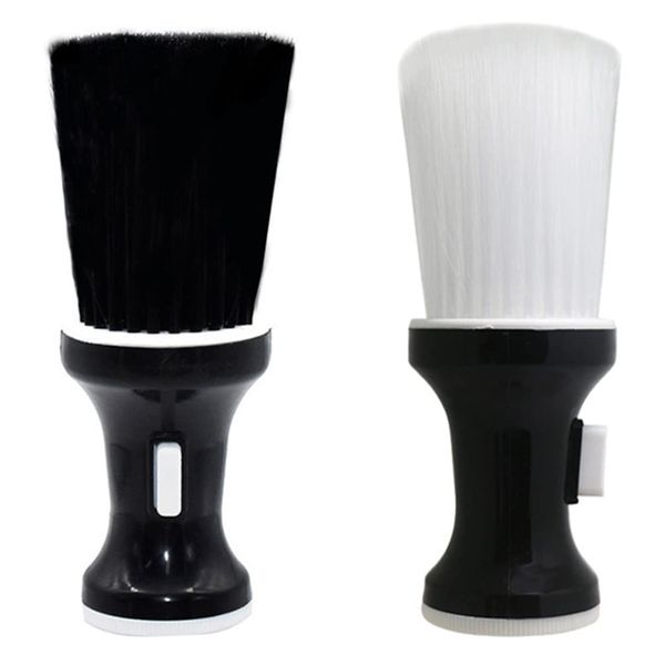 OSALADI 2pcs Barber Brush Neck Duster Barber Accessories Talcum Powder Brush Hair Brush Neck Duster Hair Salon Supplies (Black+ White)