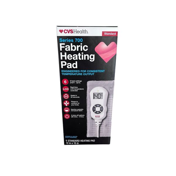 CVS Health Series 700 Fabric Heating Pad 1 Standard Size 12” x 15” LCD Control