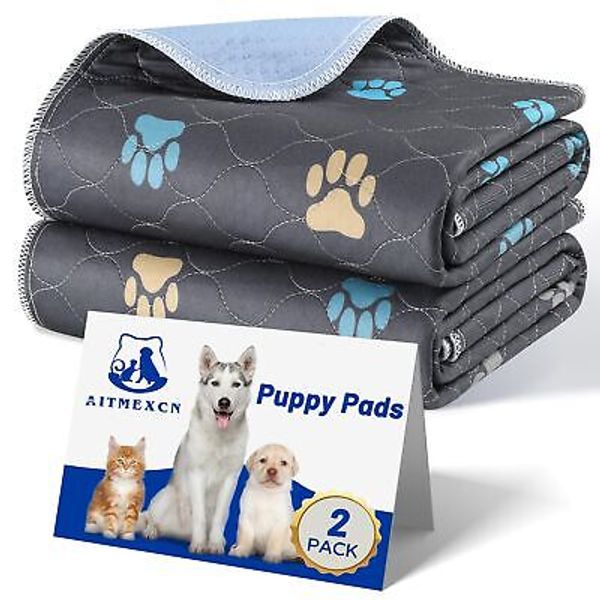 Washable Puppy Dog Pee Pad, 2PCS 100% Waterproof Whelping Training Mat for Pu...