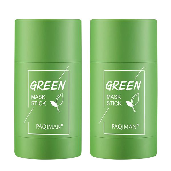 Maschera Stick al Tè Verde, 2 Pack, Green Tea Mask Potente All'Argilla, Purificante, Rimozione Dei Punti Neri, Lieve e Non Irritante