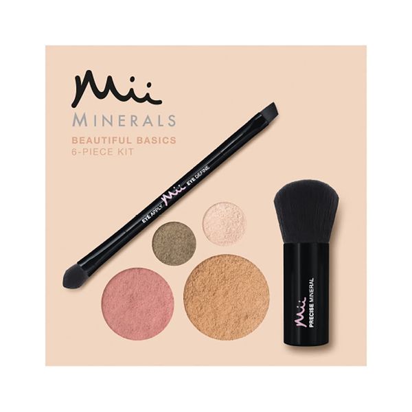 Mii Cosmetics | 100% Mineral Beautiful Basics Foundation, Eyeshadow, Blush & Brush Set | Highly Pigmented Colour, Suitable for All Skin Types, Great for Sensitive Skin | Warmth 07