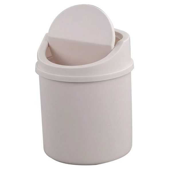 Cadineer Desktop Bin, Mini Trash Can With Swing Top Lid, Small Dustbin (Pink)