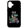 iPhone 16 Nick Funny Crocodile Motorcycle Design Boys Name Nick Smartphone Case