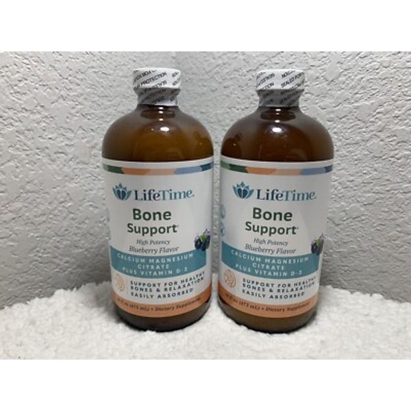 (2-Pack ) LifeTime Liquid Calcium Magnesium Citrate Blueberry Flavor 16 oz