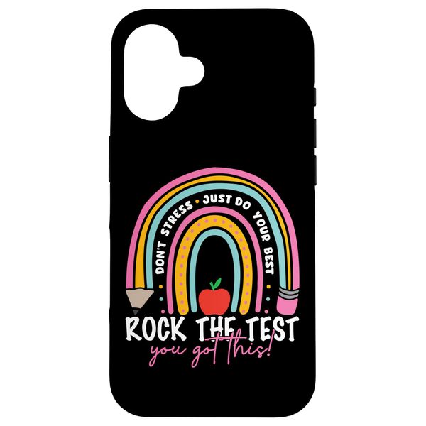 iPhone 16 Don't Stress Test Day Testing Day Exam Day Vintage Rainbow Case