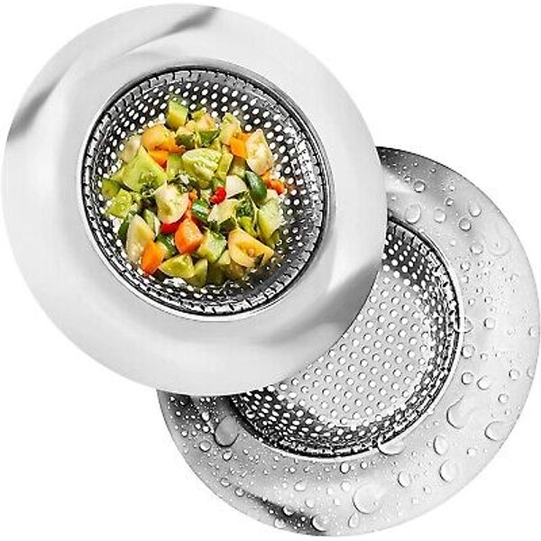 4.5" Kitchen Sink Strainer Stopper Stainless Steel Drain Basket Rust Free 2 Pack