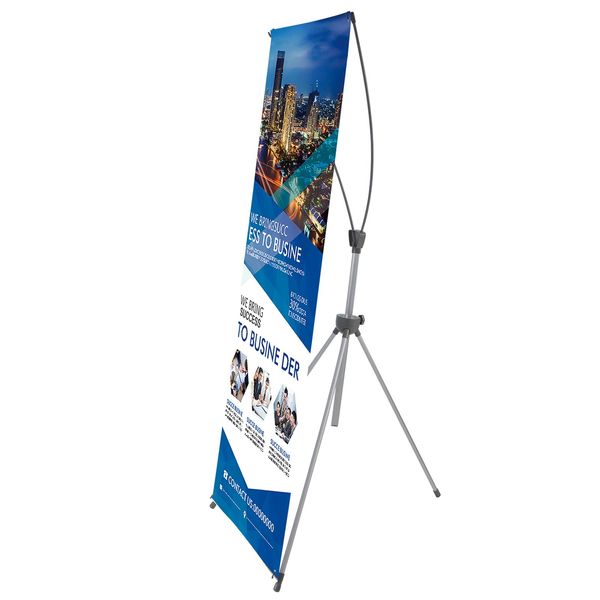 T-SIGN Reinforced Block Adjustable Tripod X Banner Stand, 23 x 63 to 32 x 78 Inch, Portable Travel Bag, Bigger, More Adaptable, Trade Show Exhibition