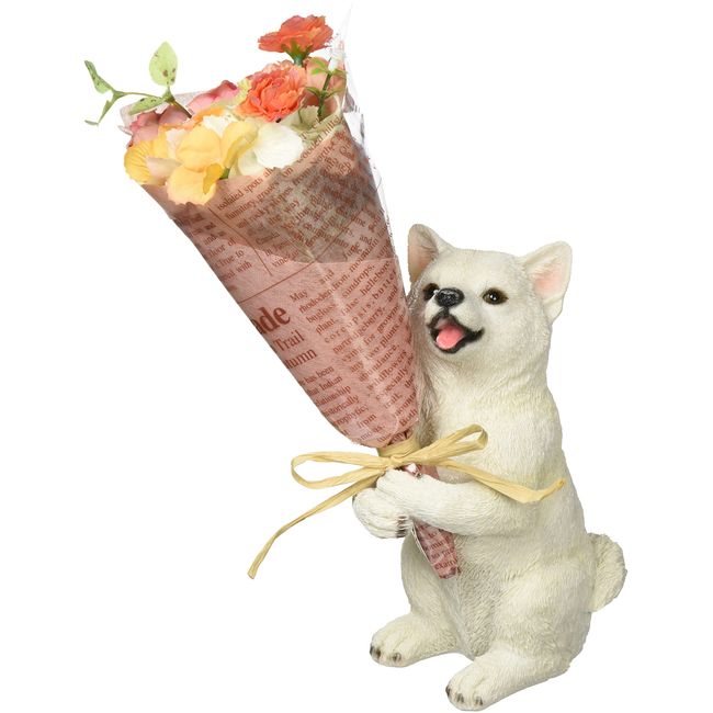 Maruwa Boeki 4208673-07 CT Mignon Bouquet Dog Shiro 3.3 x 4.9 x 7.1 inches (8.4 x 12.6 x 18 cm)