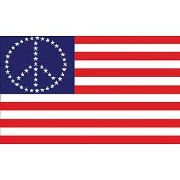 Peace Symbol American Flag with Grommets 3ft x 5ft