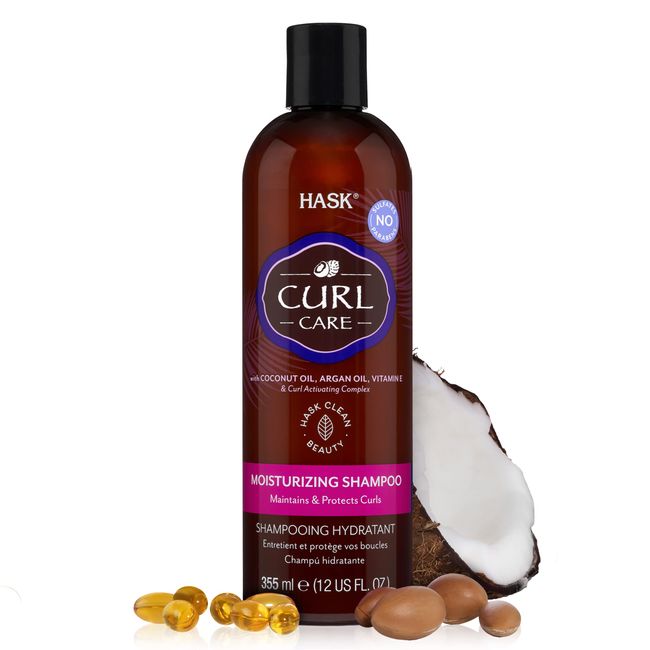 HASK CURL CARE Shampoo for all curl patterns, color safe, and cruelty-free - 1 355mL Bottle, (Pack of 1)