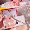 Natiform 3Pcs Pvc Clear Button Case Pencil Bag Toiletry Pen, CLEAR, Modern