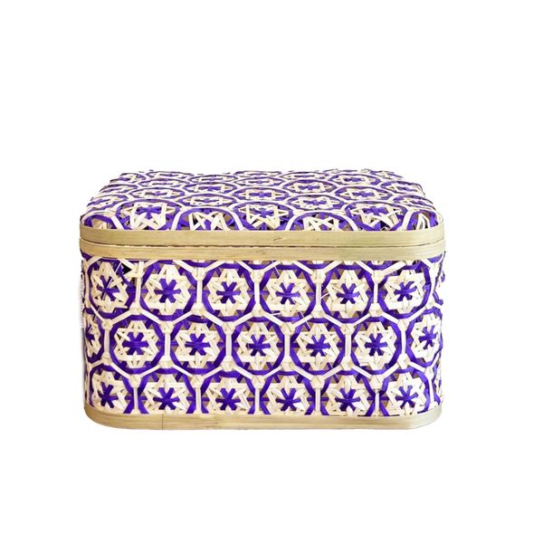 Bamboo Picnic Basket (Purple)