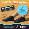BPS Soft Skin Neoprene Socks (Sport - Black/Snorkel Blue Logo, Medium)