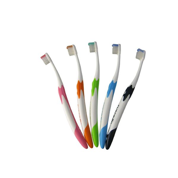 Lucello Picera B-20 Toothbrush, 5 Assorted Colors, Set of 5, Medium