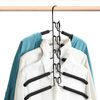 Multi-Layer Clothes Hanger Heavy-Duty Stainless-Steel 5in1 Space Saving 2 Hooks