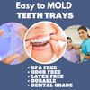 Teeth Whitening Trays Moldable Mouth Trays 4 Dental Tray Form Shape Perfectly 2 Travel Storage Cases Included Fit Upper Lower Tooth Bleaching Moldable Guards Compatible with Opalescence Gel