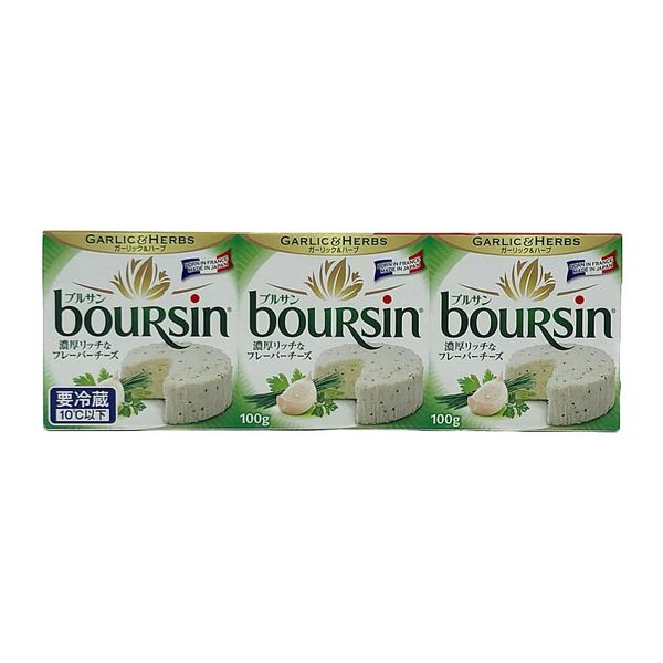 ブルサン フレッシュフレーバー チーズ ガーリックハーブ 100g×3 bouesin Garic & Herb