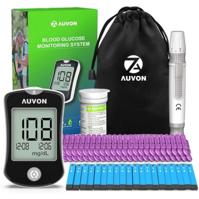 AUVON Blood Glucose Monitor Kit, High Accuracy Sugar Test Kit with 50...