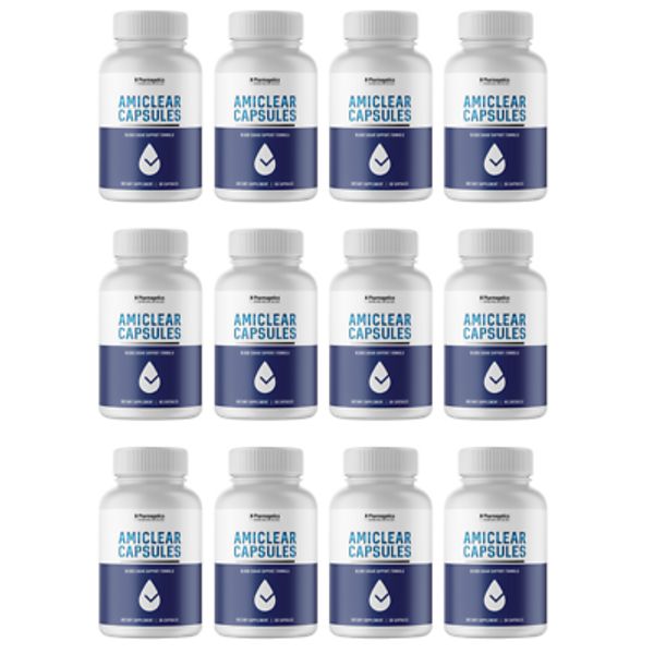 Amiclear Capsule Blood Sugar Support Supplement Formula -12 Bottles 720 Capsules