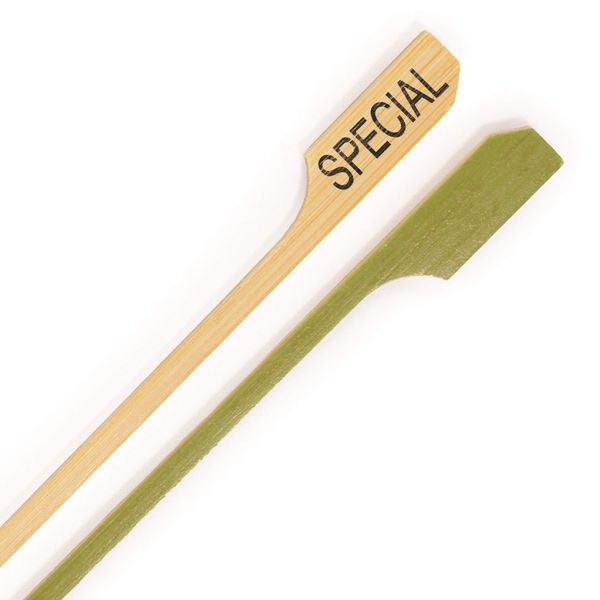 BambooMN - Special Label Marker Bamboo Paddle Pick - 3.5" (9cm) - 100 Pieces