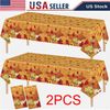 2 Pack Thanksgiving Tablecloth Vintage Fall Pumpkin Table Cloth for Home Kitchen
