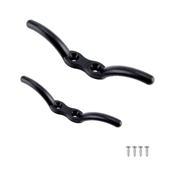 VTurboWay 2 Pack Nylon Black Rope Cleat 4" Marine Grade