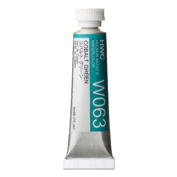 Holbein W063 Transparent Watercolor Paint, Cobalt Green, 0.16 fl oz (5 ml) (No.2), 003063