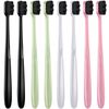 8 Pieces Soft Toothbrush Micro Nano Extra Soft Bristles Manual Soft Toothbrush with 20,000 Bristles for Teeth Oral Gum Recession Adults Kids Child (Black, White, Pink, Green Handle with Black Bristle)