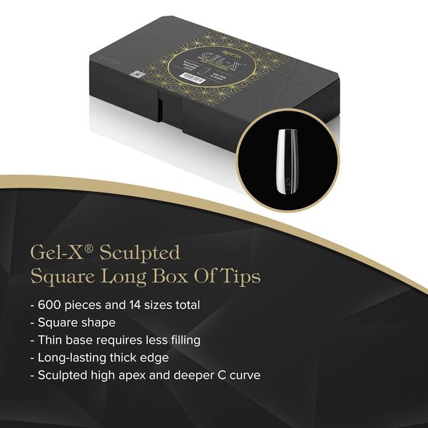 Apres Gel-X Sculpted Square Long Tips Box 14 Sizes 600pcs