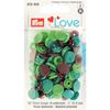 Prym Press Fasteners, Green, Light Green, Brown, One