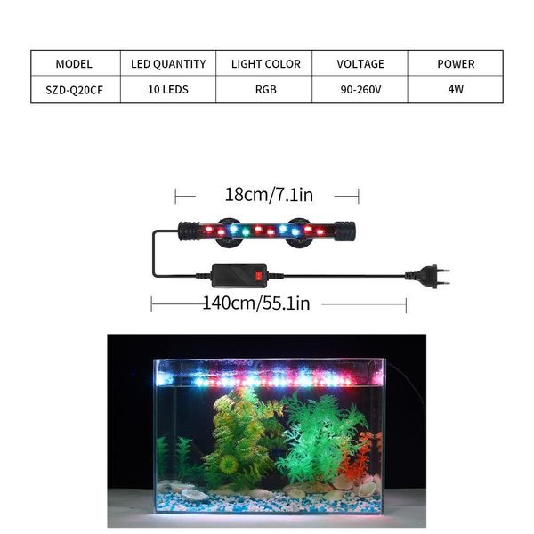 High-Brightness Led Fish Tank Light: Illuminate Your Ornamental Fish With Style - 6 Style / Eu