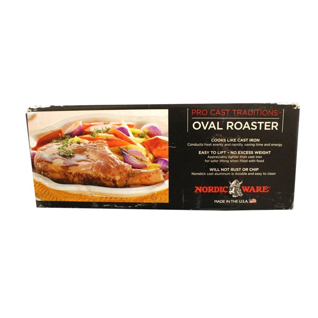 Nordic Ware Pro Cast Traditions 5.5 Quart Oval Roaster Red