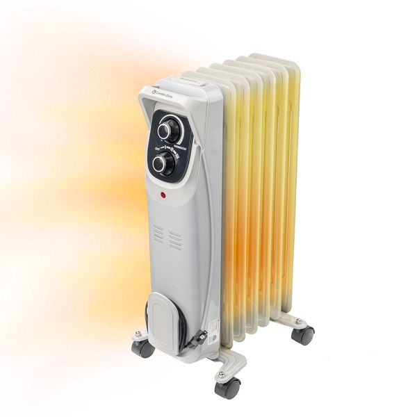 Comfort Zone Oil-Filled Radiator Space Heater, Sealed, Never Refill, 3 Settings