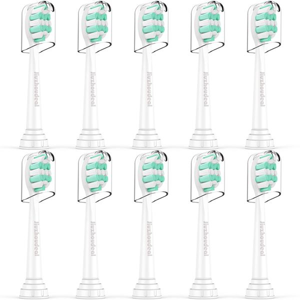 Jiuzhoudeal Toothbrush Replacement Heads for Philips Sonicare C2 Plaque Control ProtectiveClean 4100 5100 6100 Electric Toothbrush Heads HX9023, 10-Pack